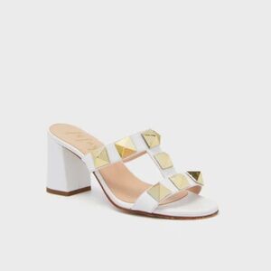 Tuckernuck French Sole Studded White Adel Heels - New in Box, Never worn